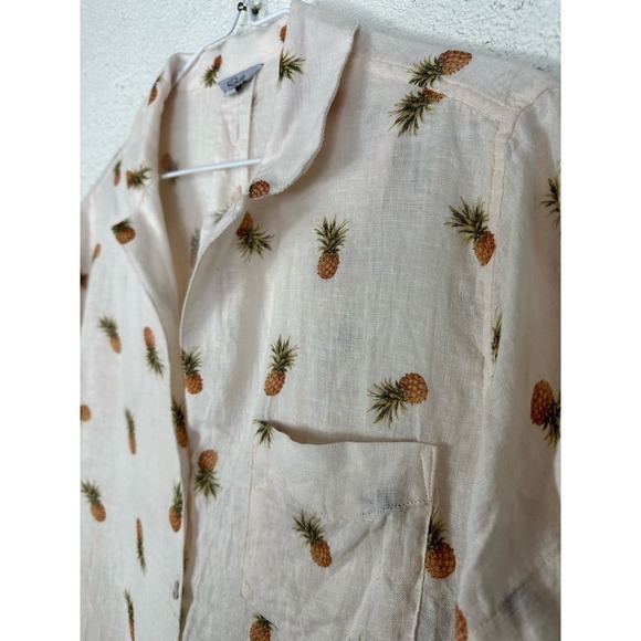 Rails linen cream pineapple button Zuma top plush pinas - Picture 4 of 8